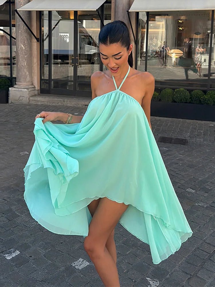 Sienna zwierige halter-minijurk