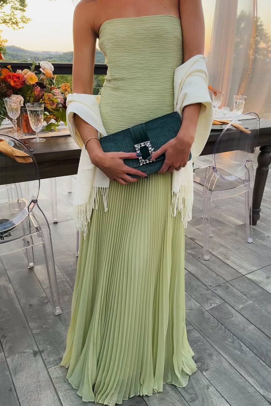 Skyla strapless maxi-jurk