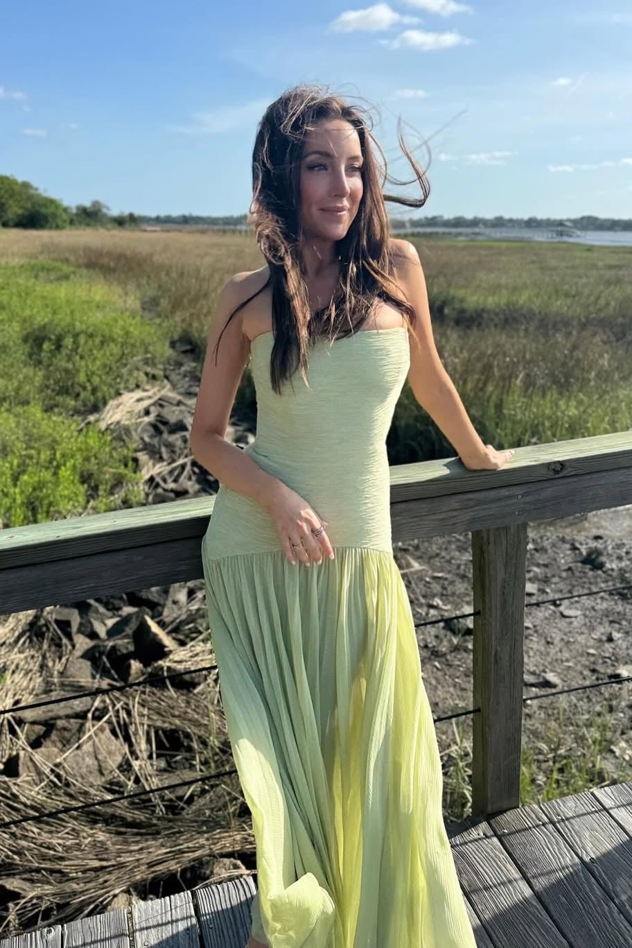 Skyla strapless maxi-jurk