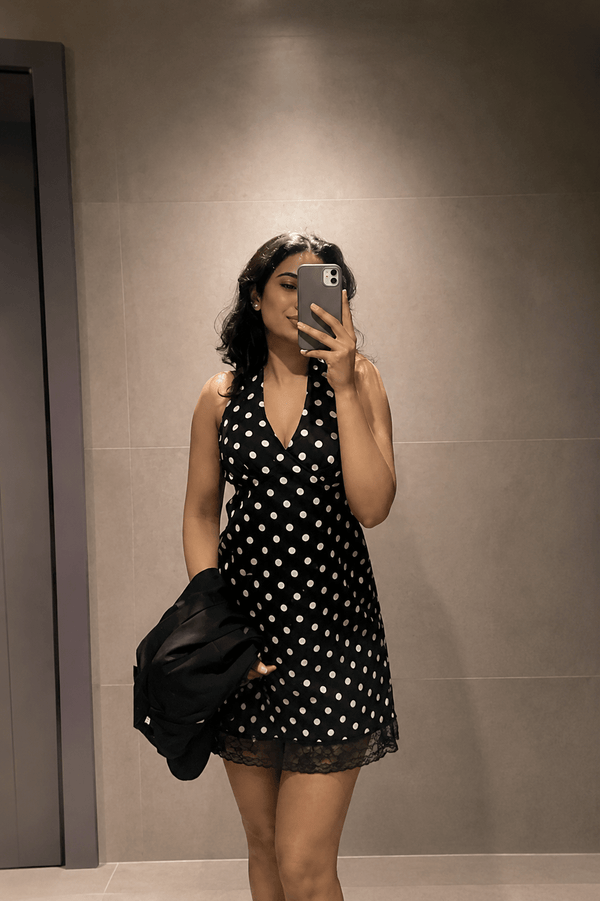 Sofia Backless Polka Dot Mini Dress