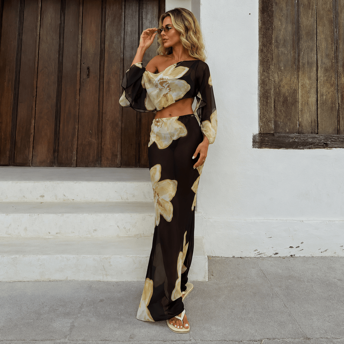 Sofia gebloemde maxi-rokset