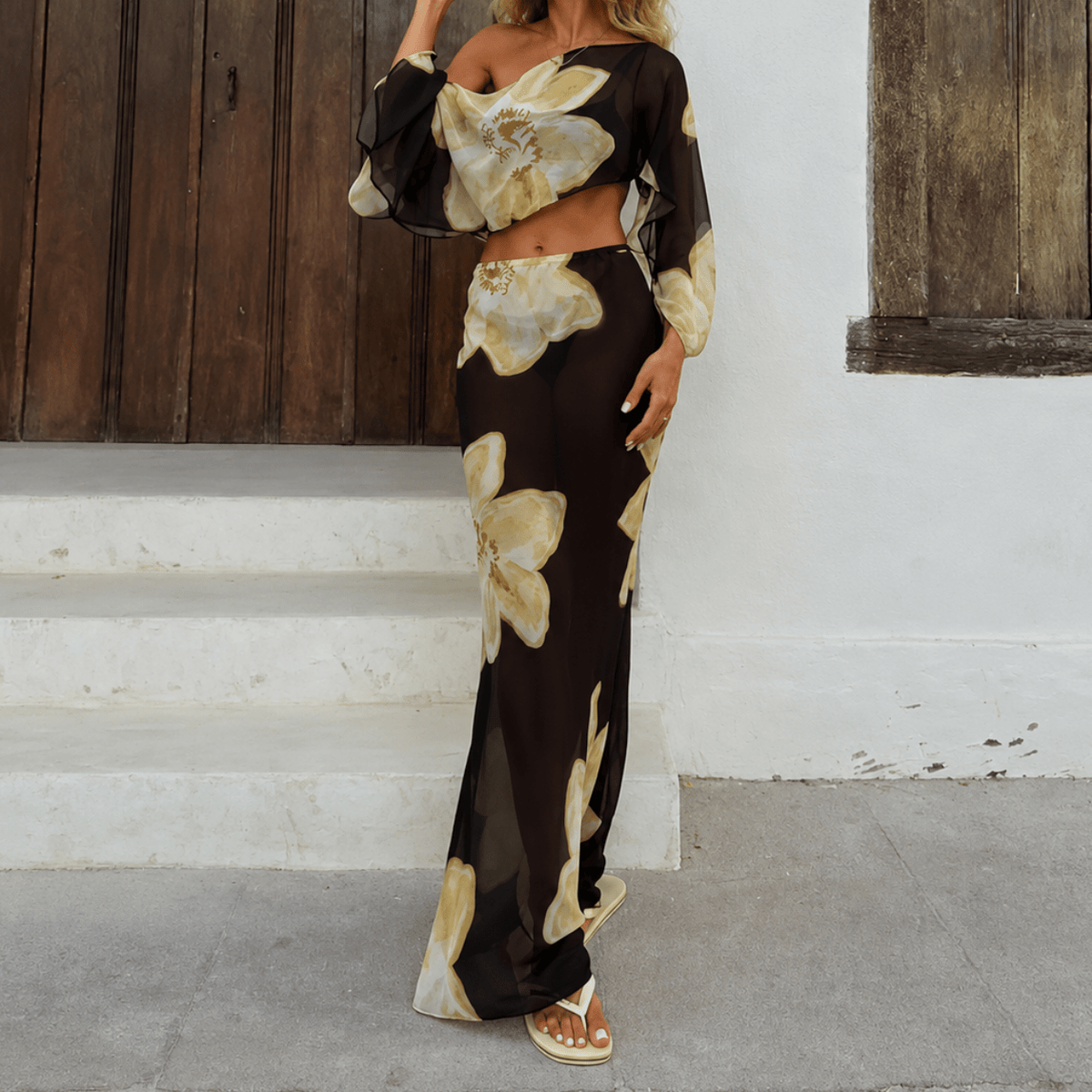 Sofia gebloemde maxi-rokset