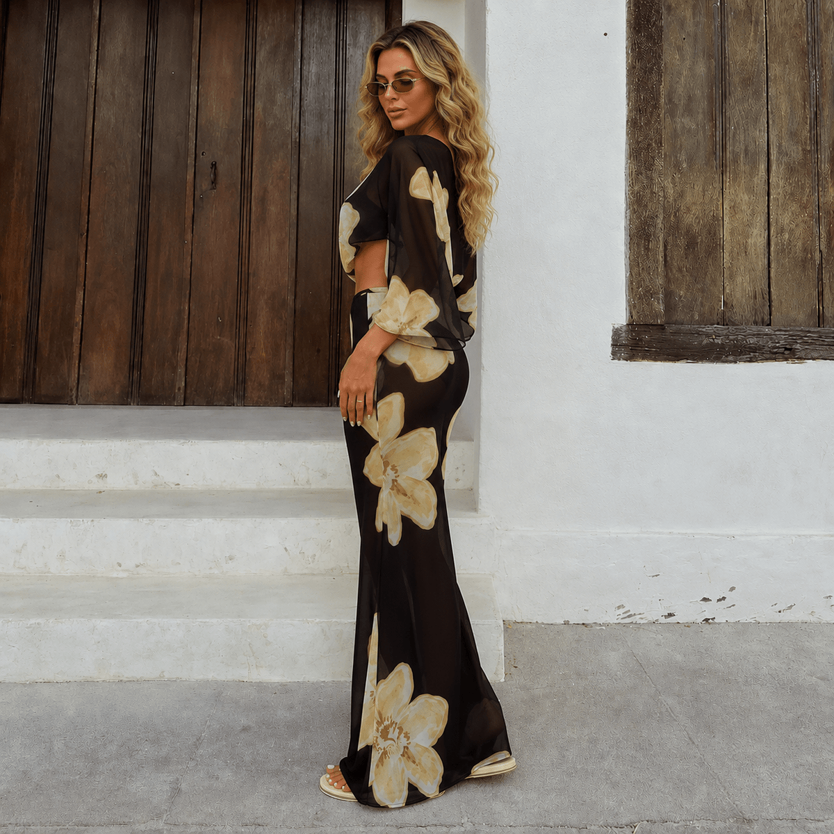 Sofia gebloemde maxi-rokset