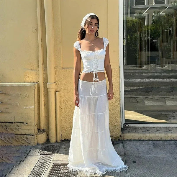 Sophia Lace Off-Shoulder Two-Piece Set