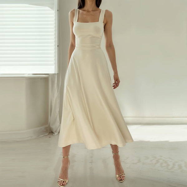 Sophia mouwloze midi-jurk