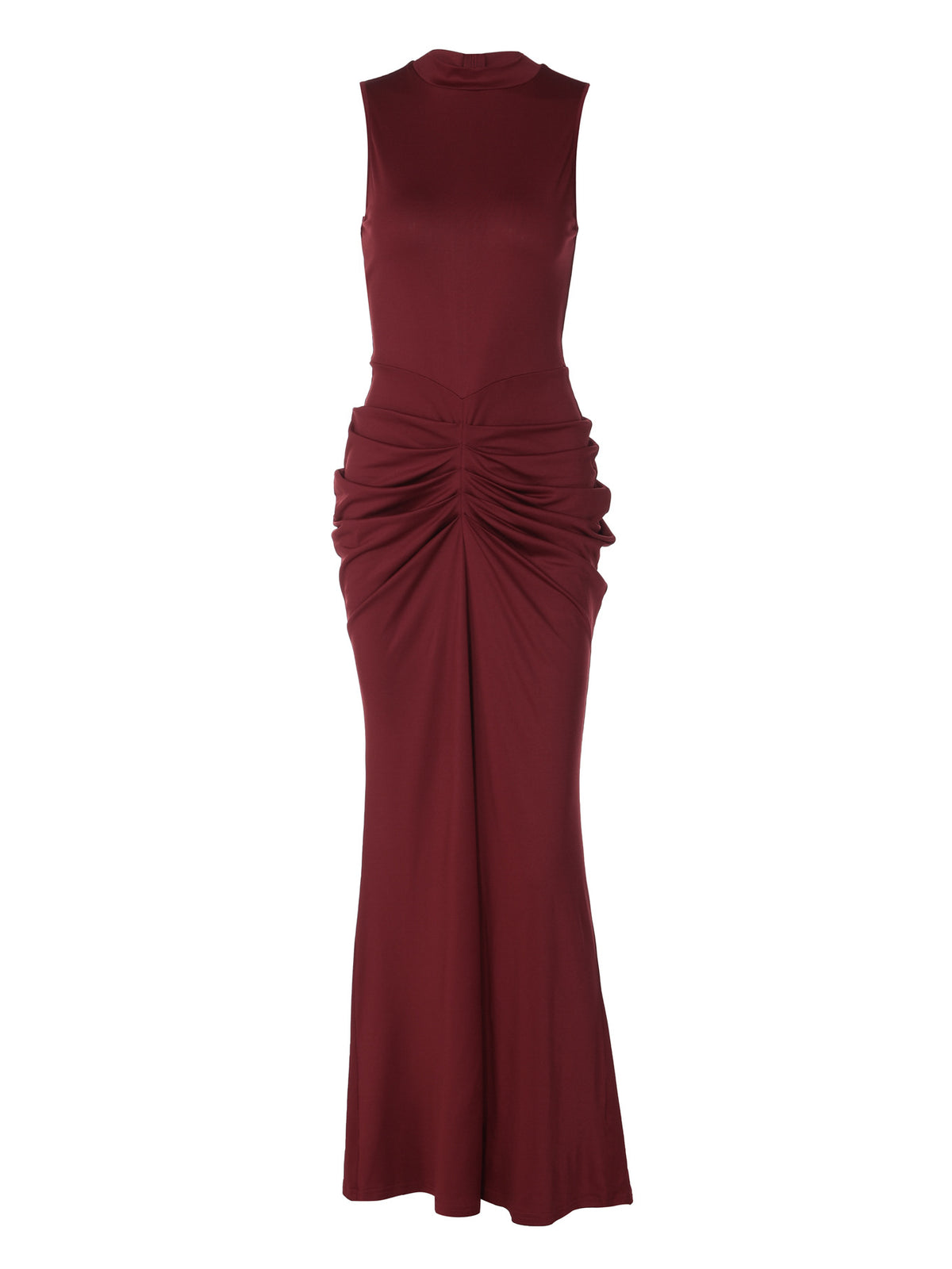 Philippa gerimpelde maxi-jurk met hoge hals