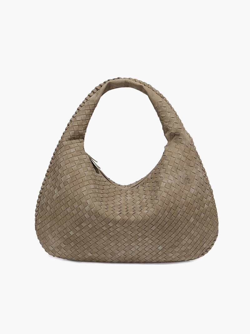 Suède gevlochten tas XL