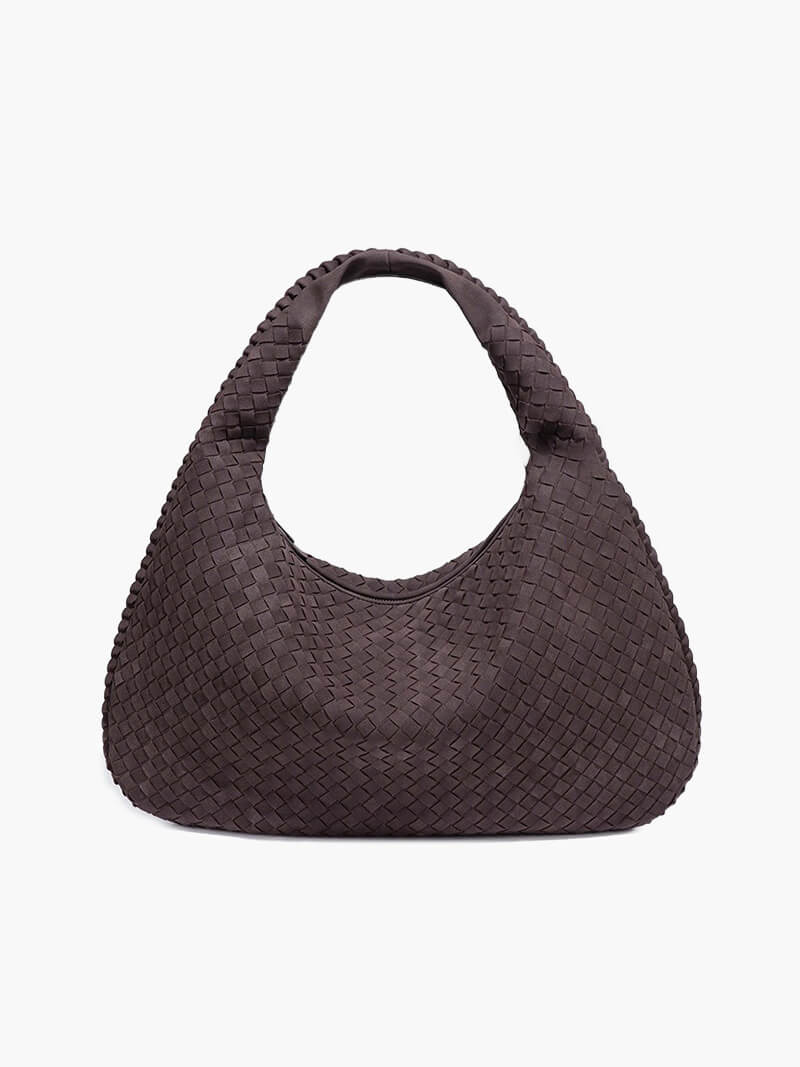 Suède gevlochten tas XL