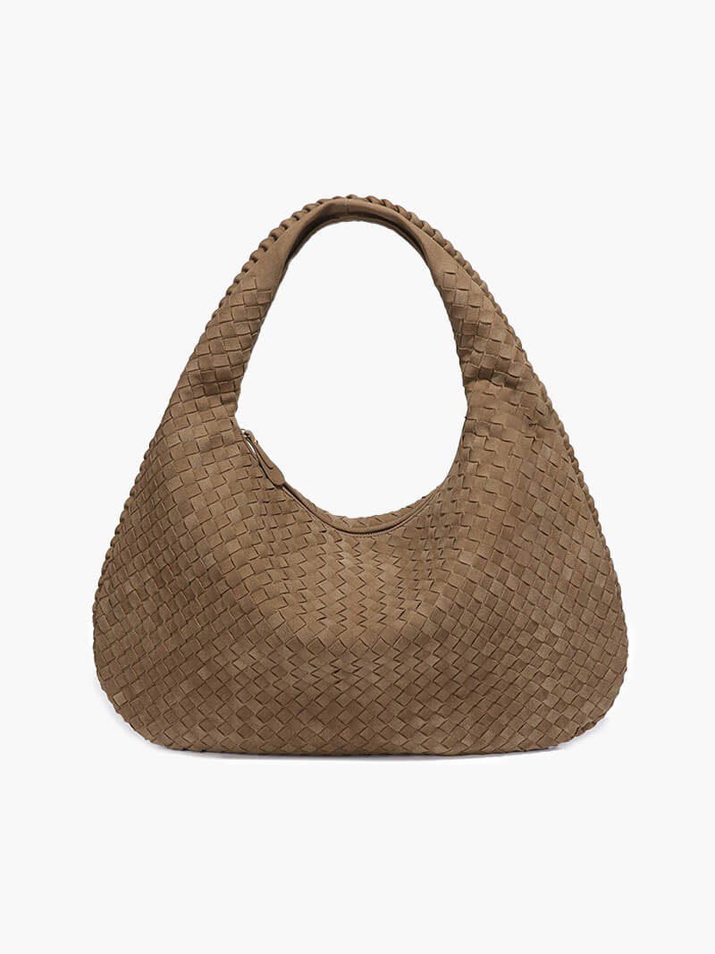 Suède gevlochten tas XL