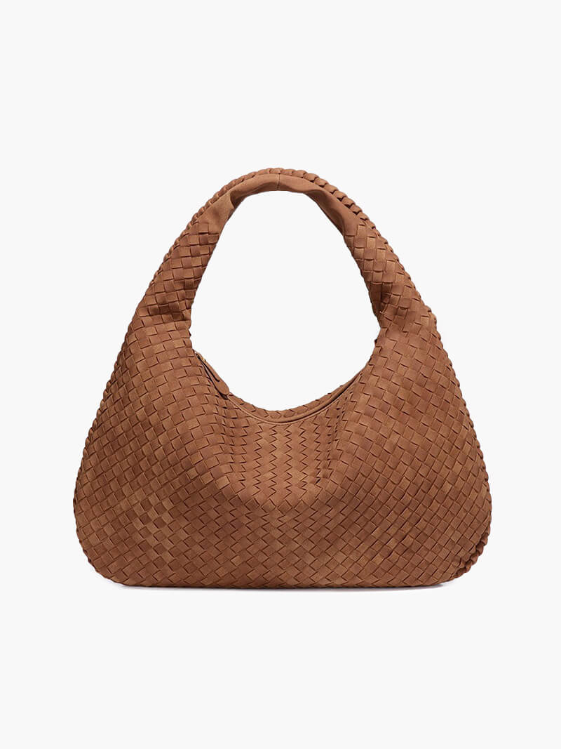 Suède gevlochten tas XL