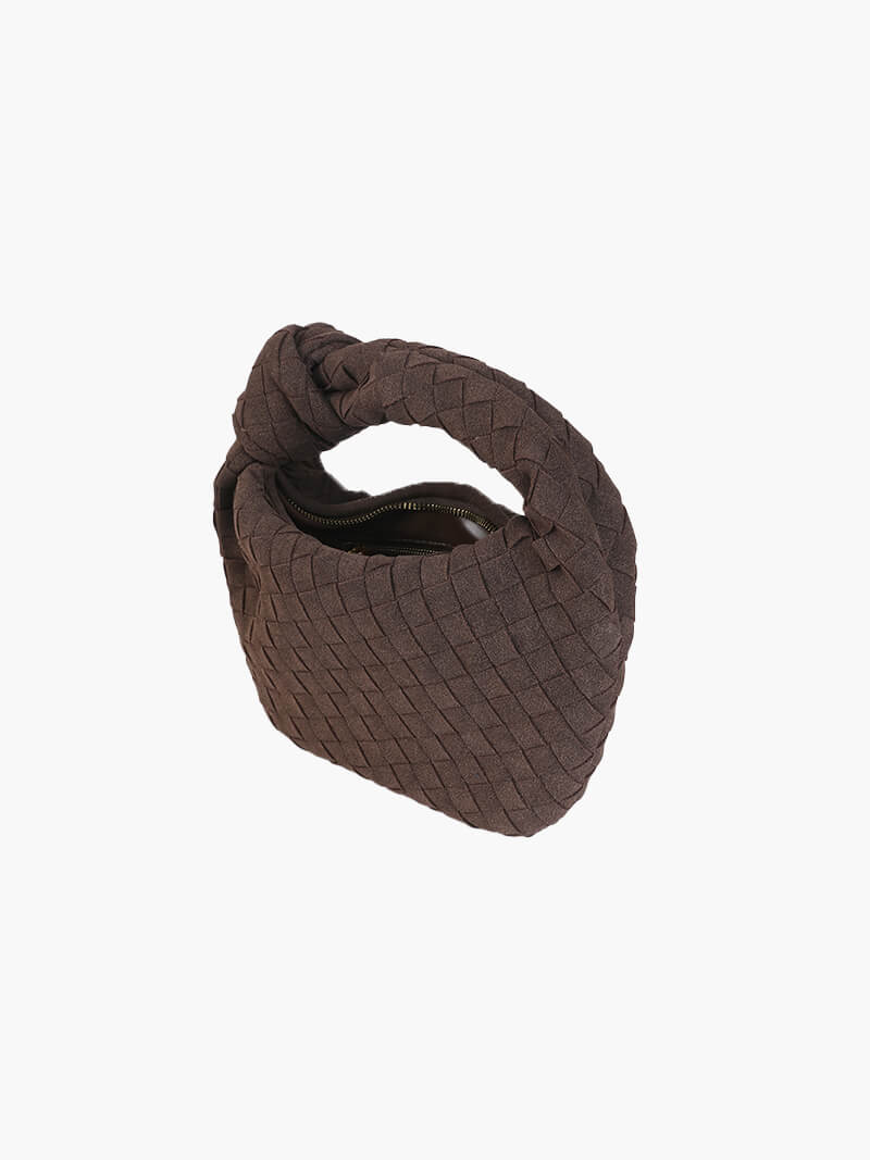 Suede Woven Mini Handbag