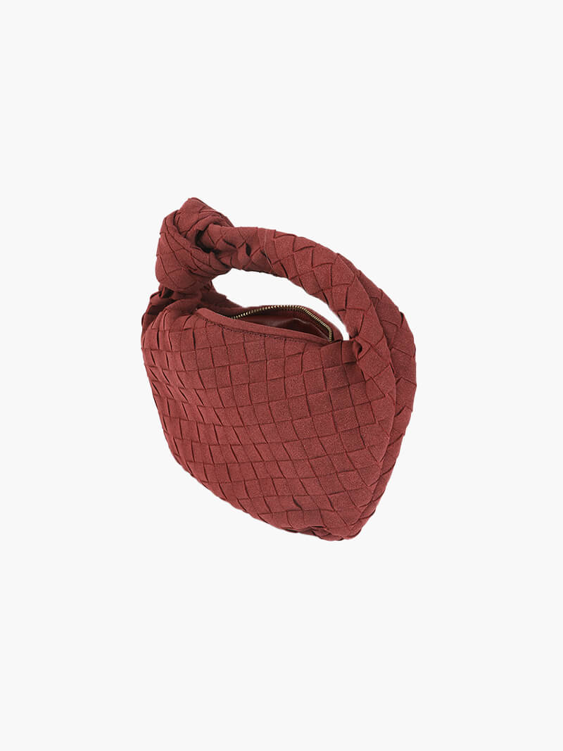 Suede Woven Mini Handbag
