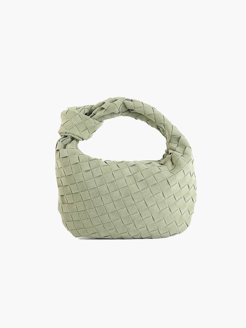 Suede Woven Mini Handbag