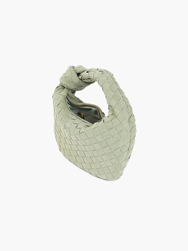 Suede Woven Mini Handbag