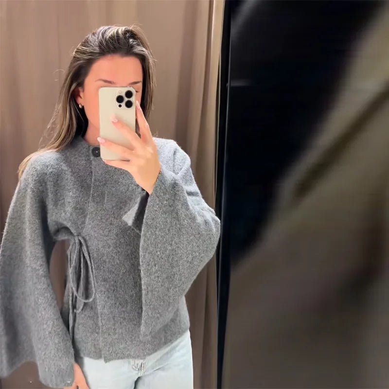 Suzette vest met vleermuismouwen en split