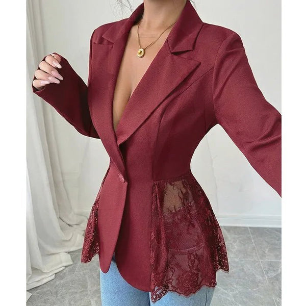 Taylor getailleerde blazer met kanten panelen