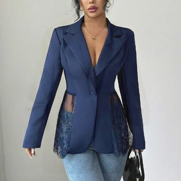 Taylor getailleerde blazer met kanten inzetten