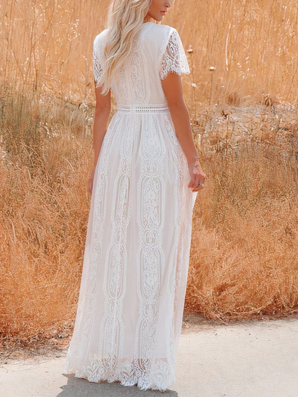 Tilda bohemian maxi-jurk van kant