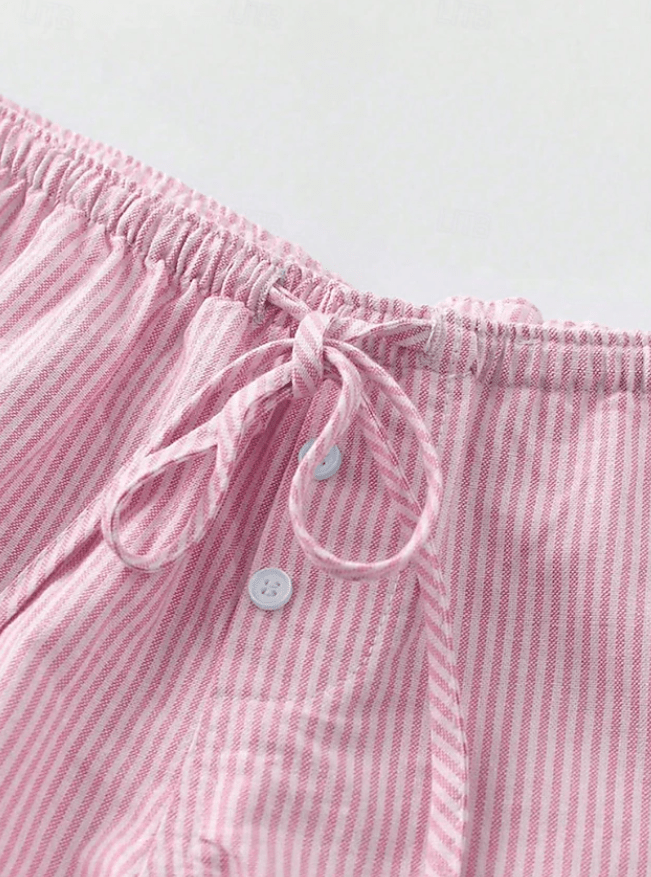Tirzah gestreepte shorts met lage taille en elastische band