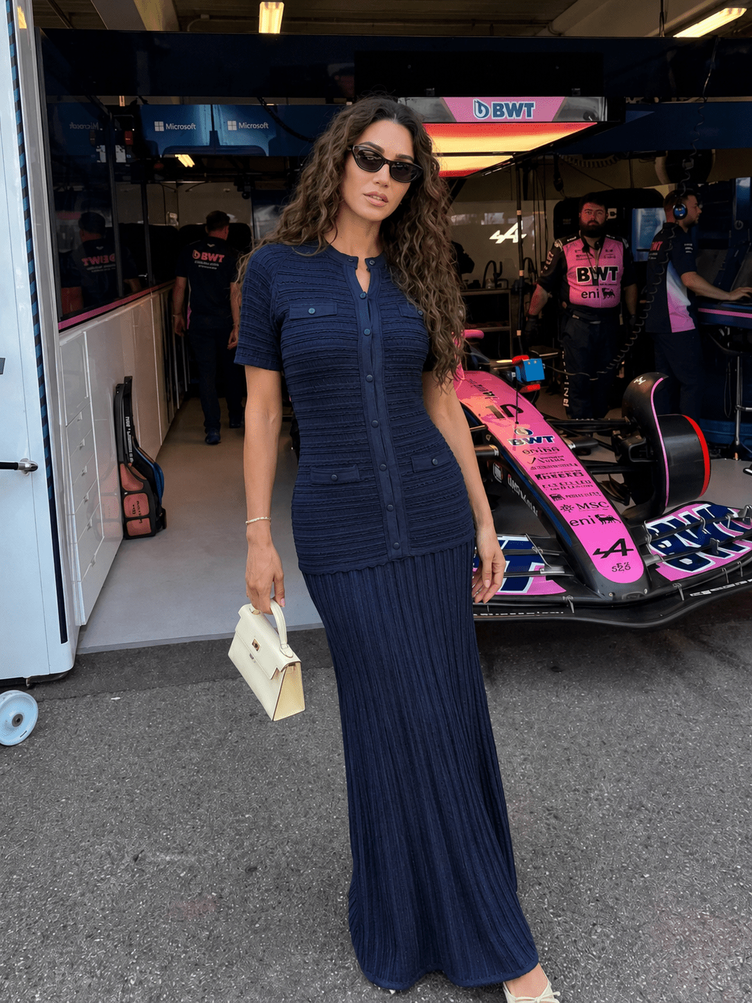 Ulrike gebreide maxi-jurk met ribstructuur