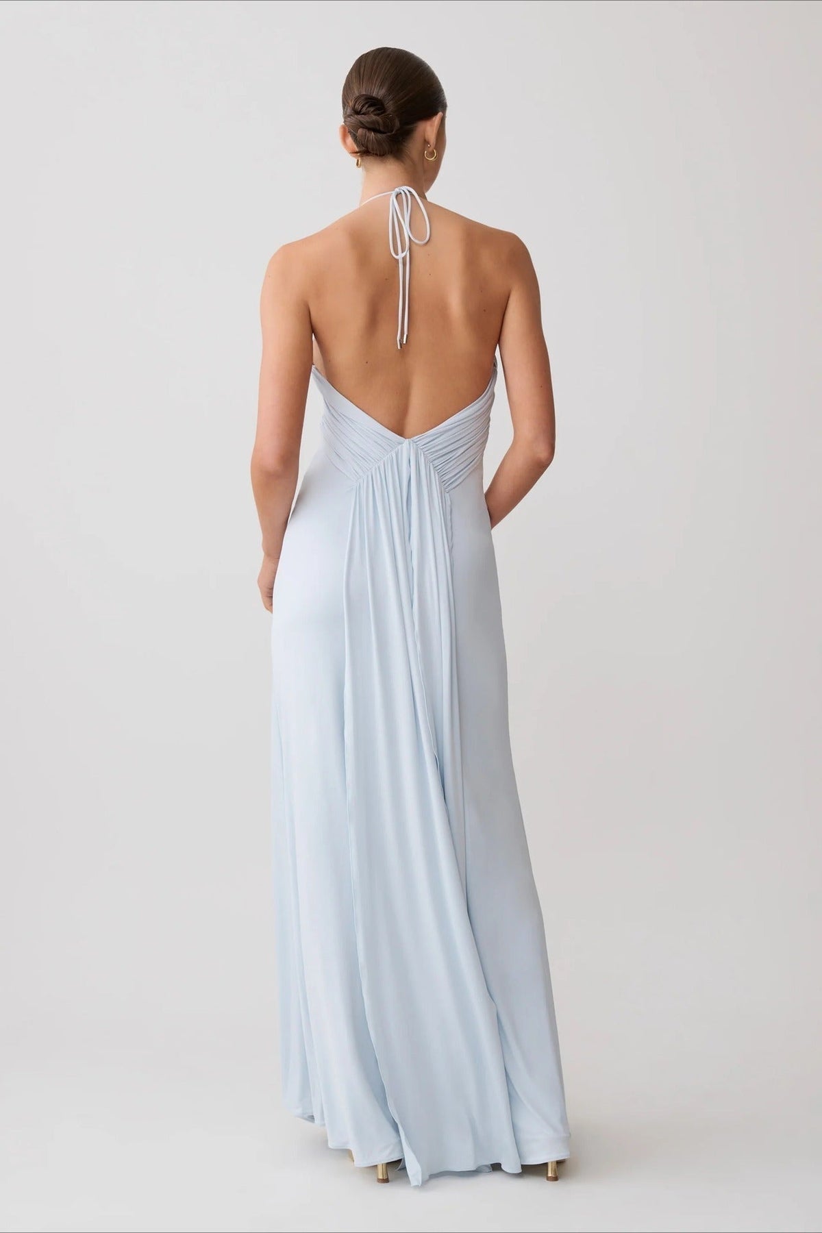 Valentina halter-maxi-jurk met zeemeerminsnit