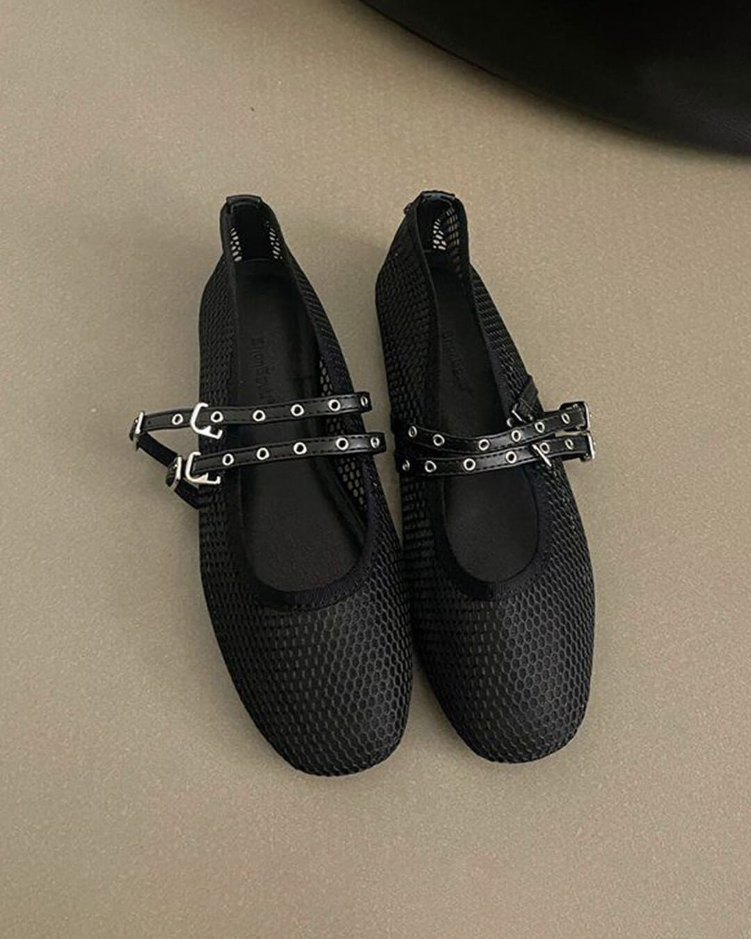 Valerie Mesh ballerina's met gesp