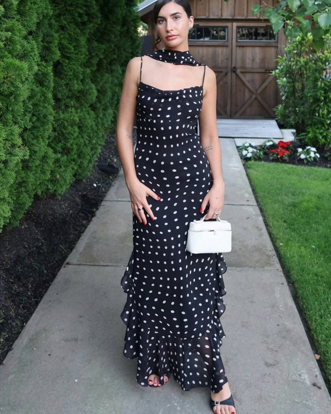 Valerie maxi-jurk met stippen