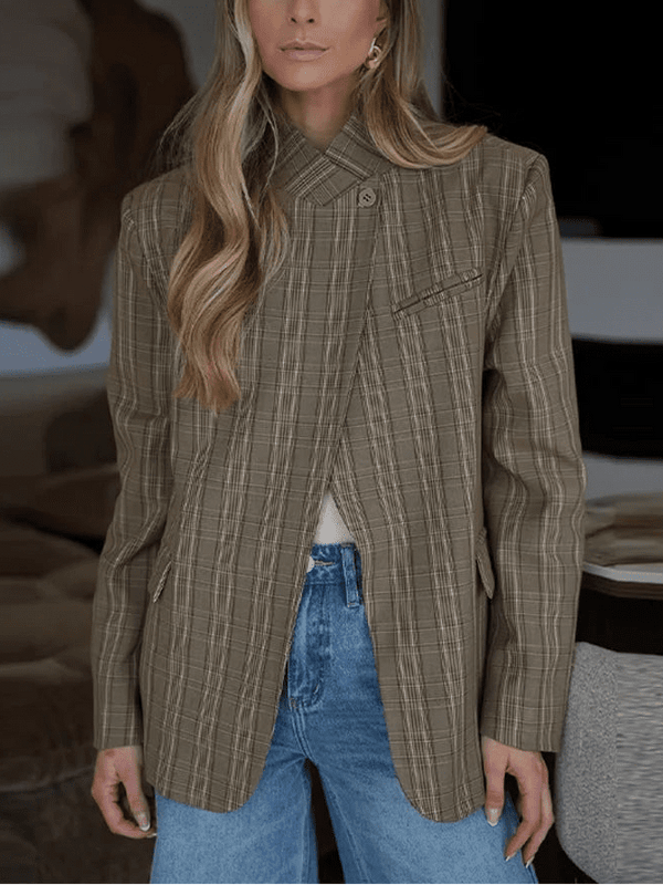 Willow gestreept colbert met opstaande kraag