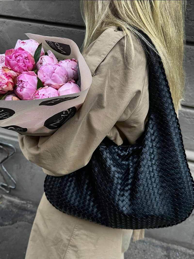 Gevlochten tas XL