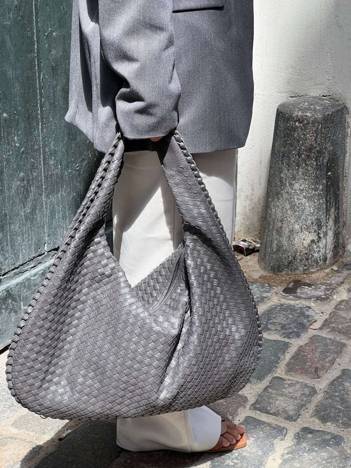Gevlochten tas XL