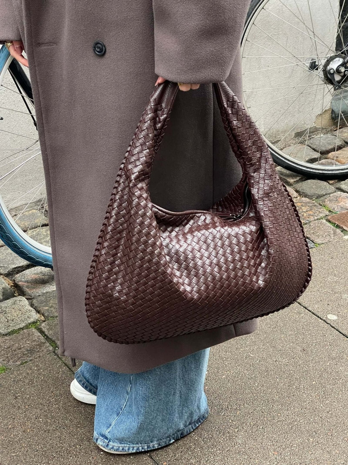 Gevlochten tas XL