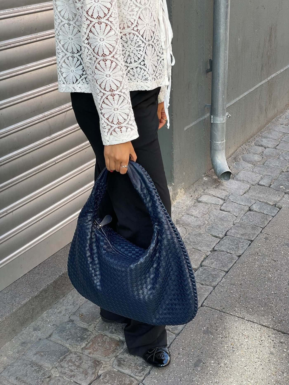 Gevlochten tas XL