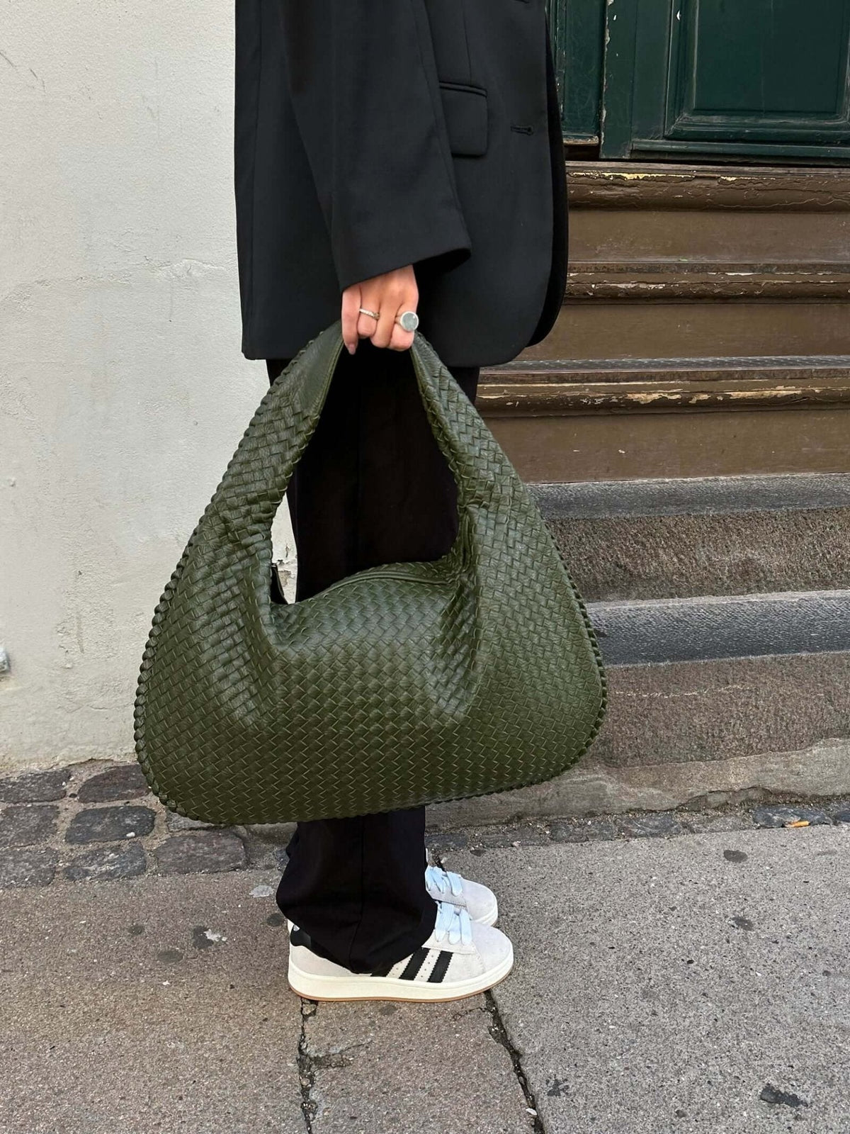 Gevlochten tas XL