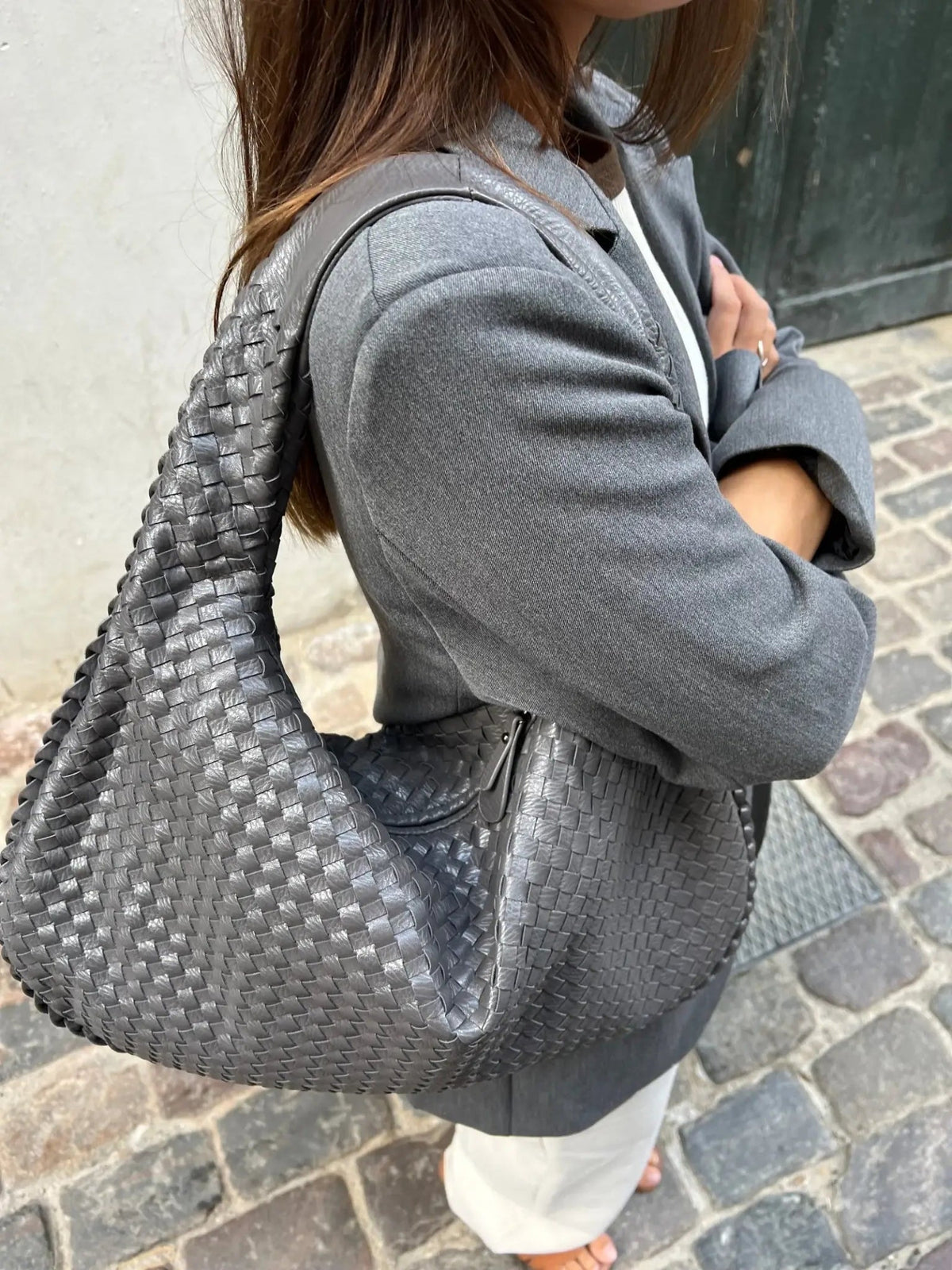 Gevlochten tas XL