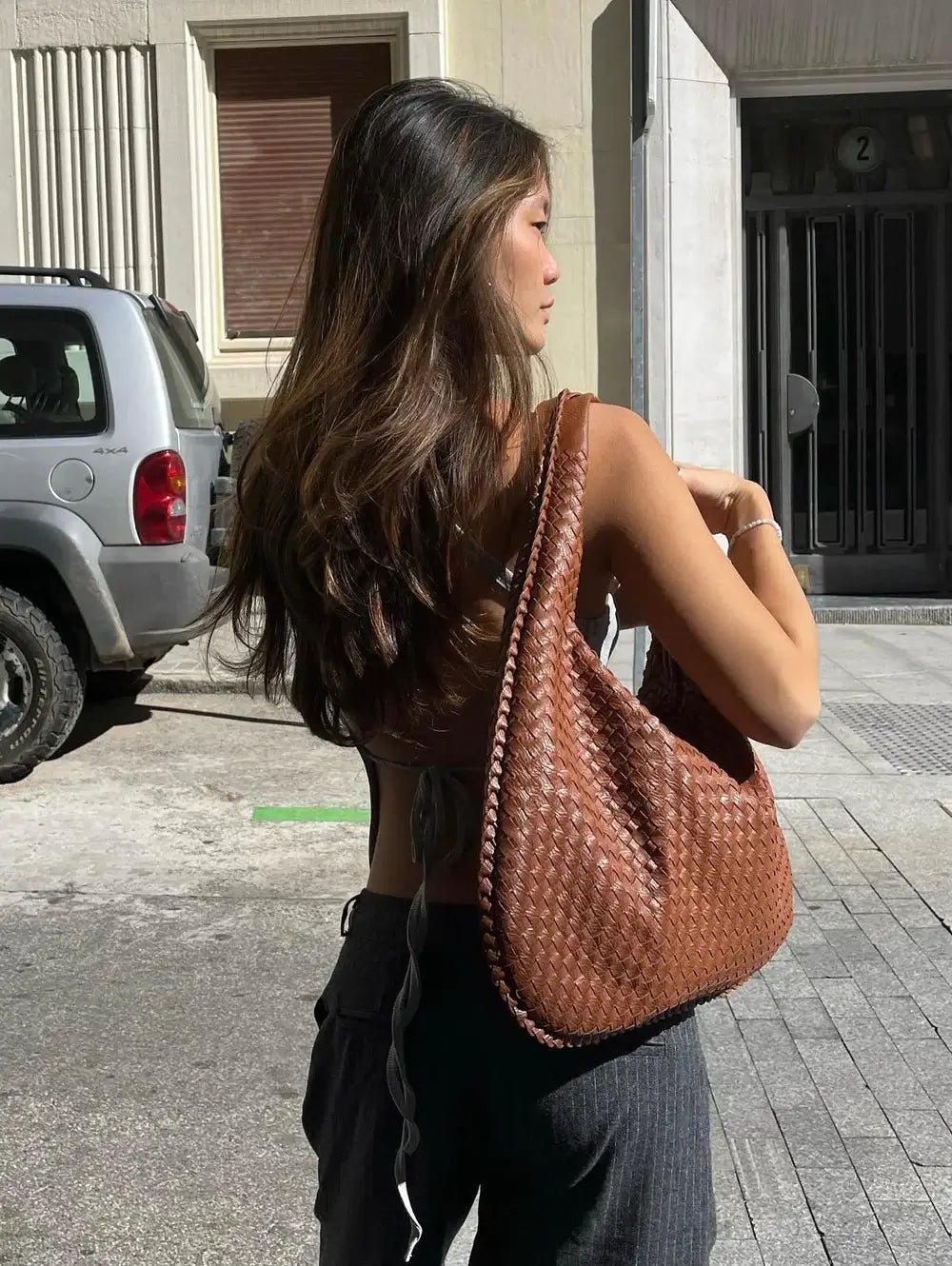 Gevlochten tas XL