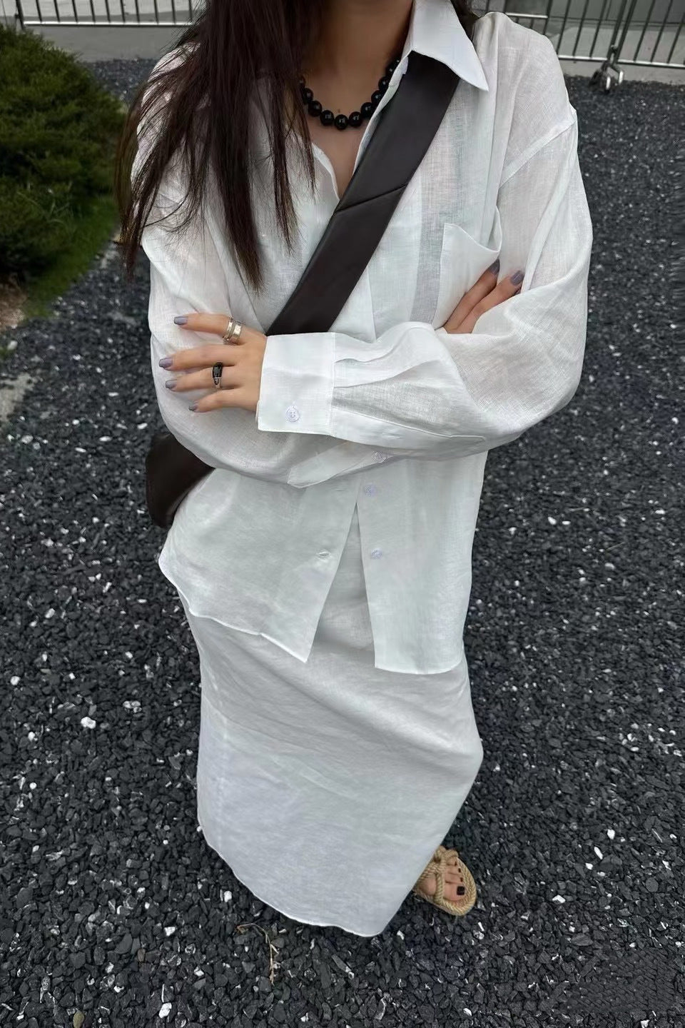 Xenia blouse met lange mouwen en losse pasvorm