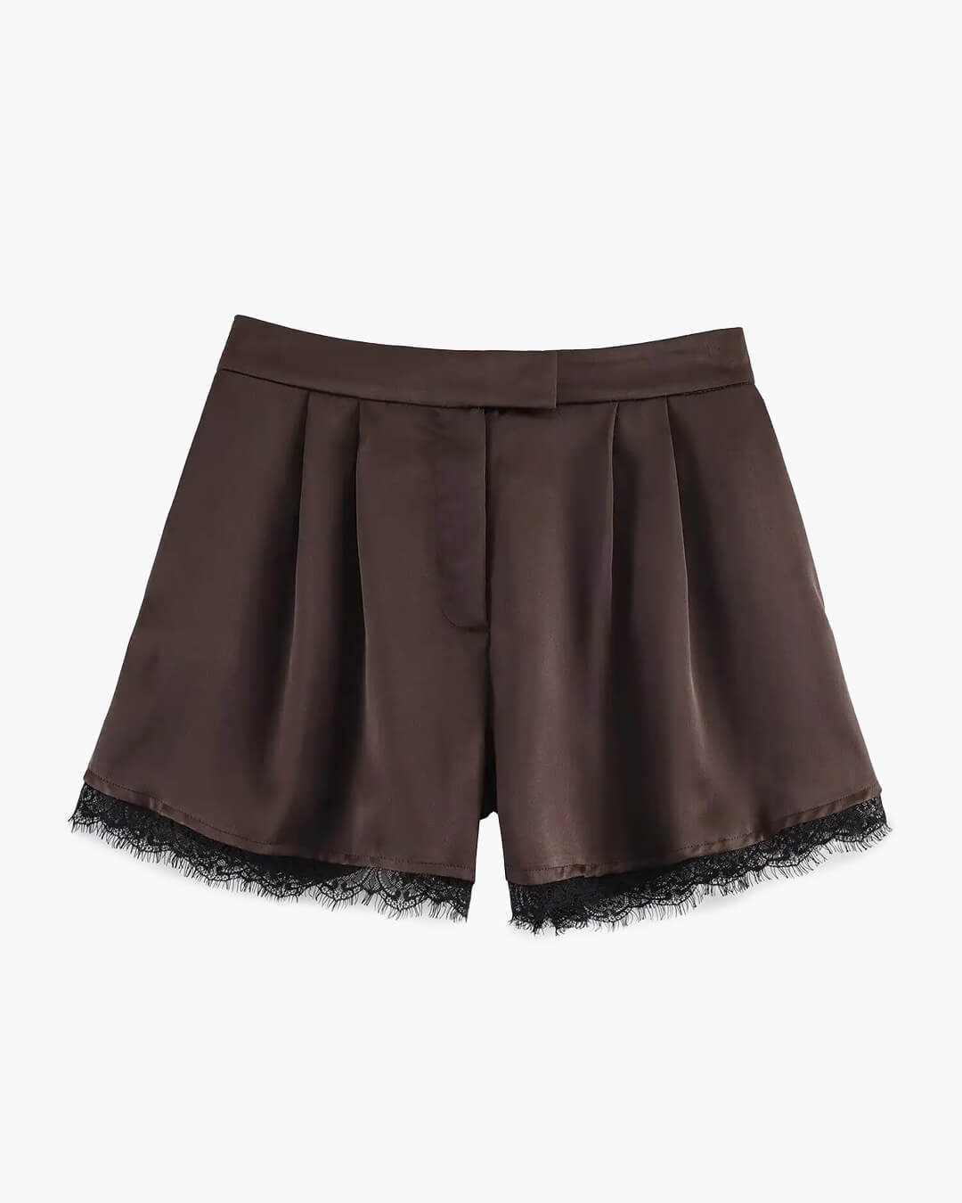Xylia satijnen minishort met kanten rand