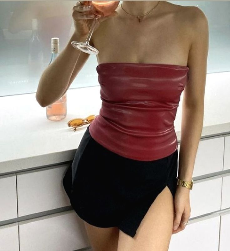 Yassi Faux Leather Top