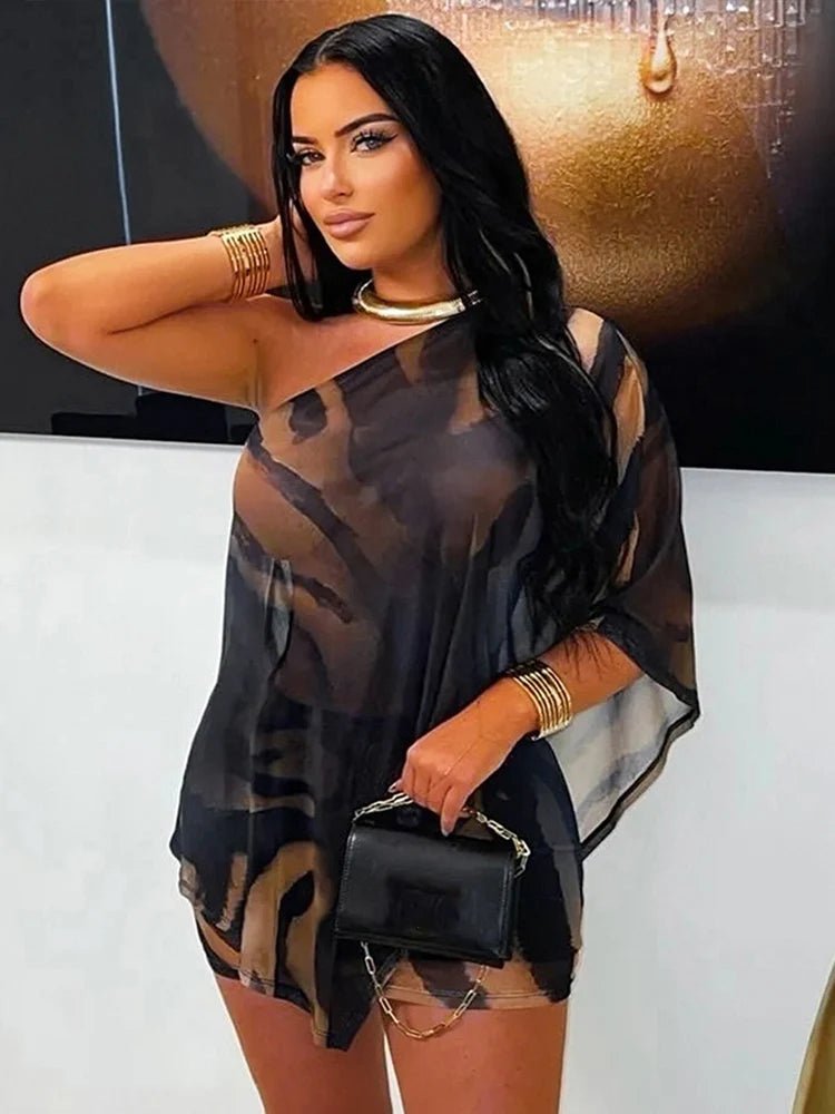 Set met crop-top en rok met zebraprint Zaida