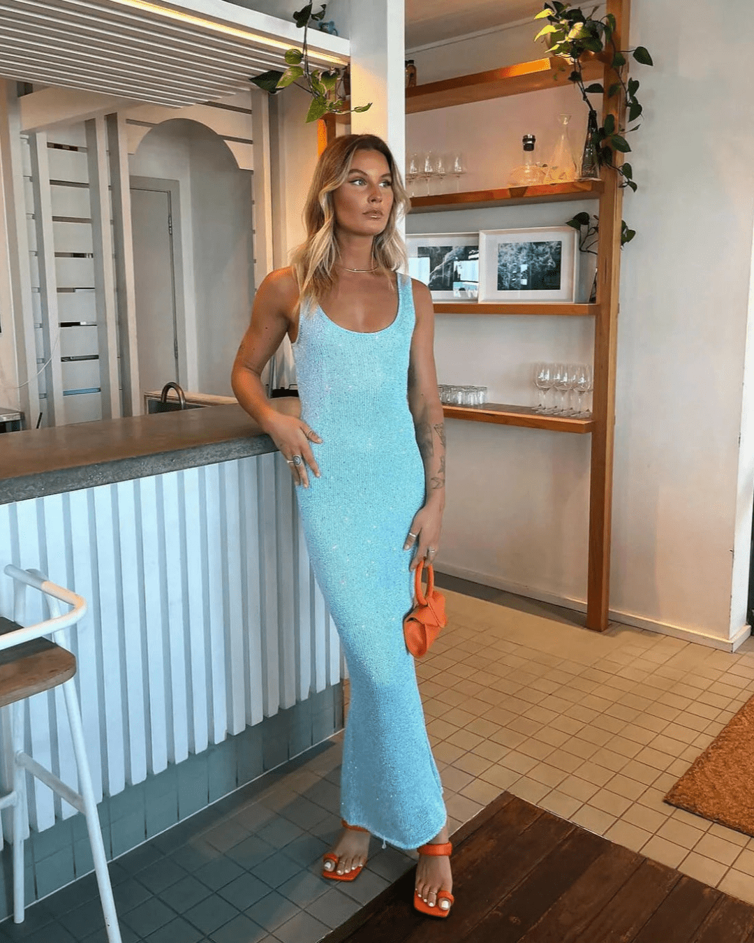 Zenaya transparante maxi-jurk met pailletten