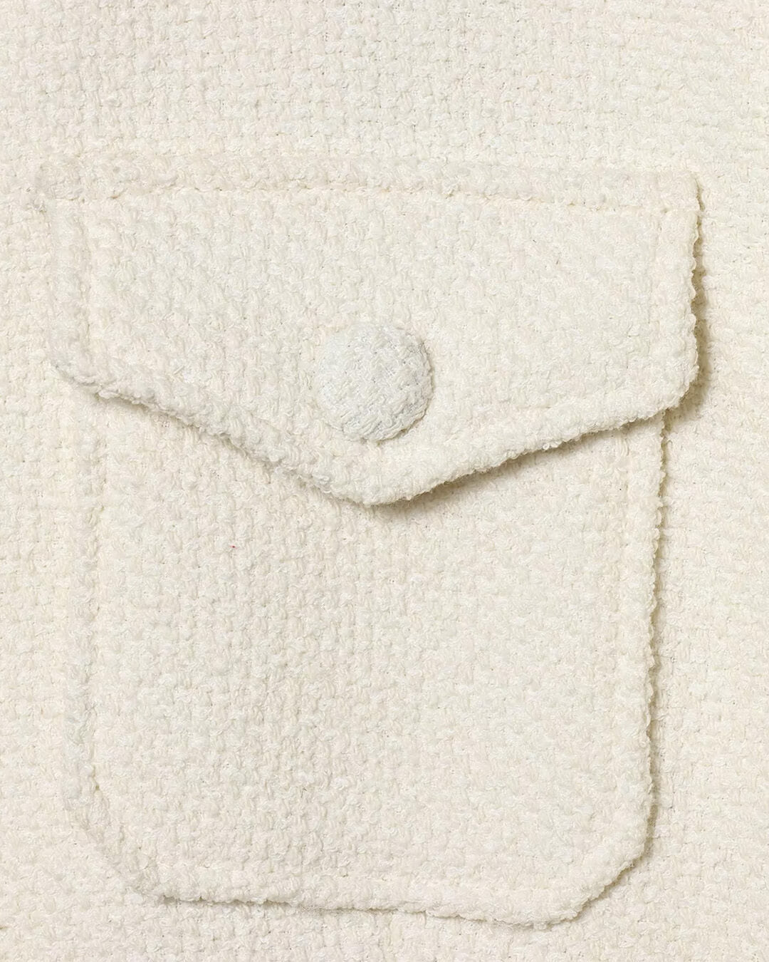 Signe Flap-Pocket Collar Blazer in ivory – detail