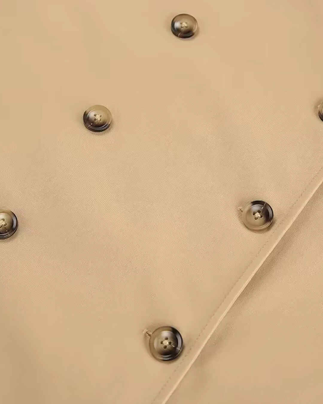 Vera Double-Breasted Trench Coat in beige – detail