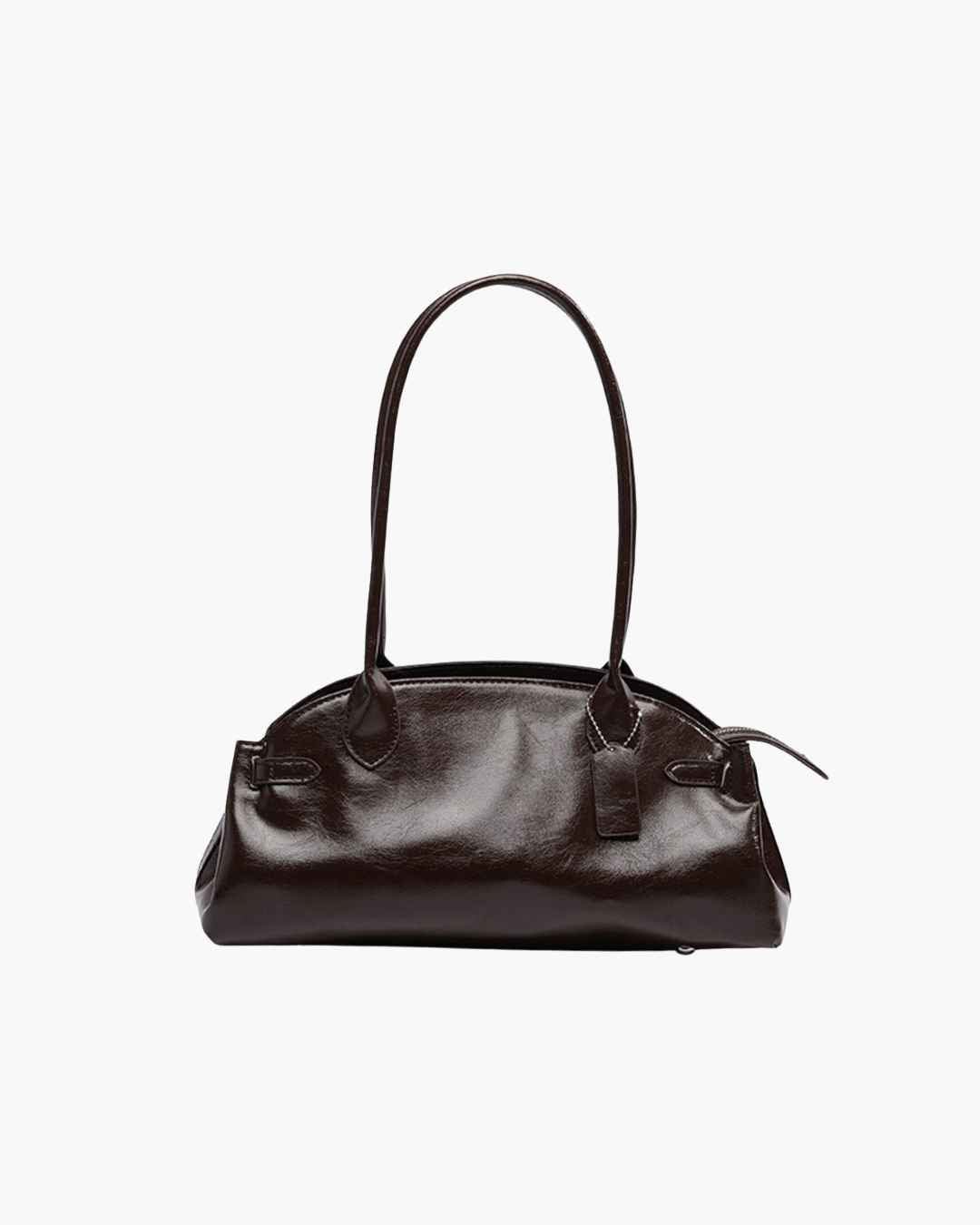 Wren Elongated Shoulder Bag in dark brown – product shot